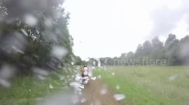GoPro smashed by a stone during motocross - Fail