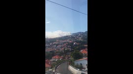 Madeira wildfire filmed from cable car