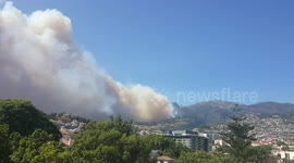Close-up of the wildfires in Madeira