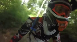 Motocross/Enduro crashed into a hedge
