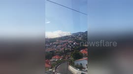 Madeira wildfire filmed from cable car