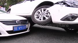 Car “rides” onto another one changing its lane