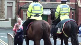 2 Police Horses Pose for Selfies