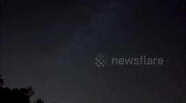 Perseid meteor shower and Andromeda galaxy timelapse