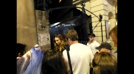 Lily James greets fans ater final performance of Romeo and Juliette