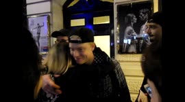 Freddie Fox greets fans after final performance of Romeo and Juliette at the Garrick