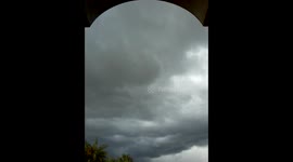 Fast moving storm clouds
