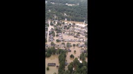 Helicopter rescues people stranded in church by Louisiana floods