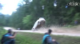 Dramatic rally crash in Lithuania