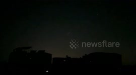 Gaza City skies light up as Iran launches missiles toward Israel