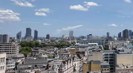 The Red Arrows brighten the skys of London with a plume of colourful smoke as they take part in the Royal Flypast