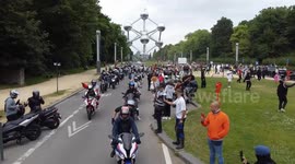 Belgium: Hundreds of motorcyclists rally in Brussels in solidarity with Gaza