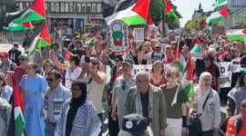 Sweden: Greta Thunberg joins Stockholm protest calling for end to Israeli attacks on Gaza