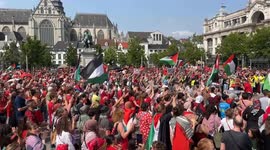 Belgium: Massive 'Red Line for Gaza' protest in Belgium’s Antwerp draws thousands
