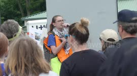 Protestors in Dearborn Michigan take to the streets for No Kings Day as part of nation wide protests