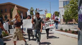 US, Bakersfield: Los Angeles-Bakersfield No Kings Day Protesters Part 2