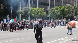 US, Los Angeles: Los Angeles  #8211; Downtown No Kings Day Protest Part 3
