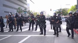 US, Bakersfield: Los Angeles-Downtown No Kings Day Protest Gas Deployment Part 7