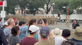 D.C. Army Parade: Soldiers march in formation on Constitution Avenue