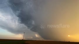Beautiful Sunset Tornadic Supercell Near Hydro, Oklahoma 06/14/25