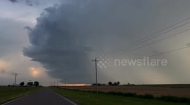 Approaching the Hydro, Oklahoma Tornadic Supercell Thunderstorm