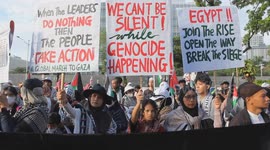 Indonesia: Pro-Palestinian protesters march in Jakarta against Israeli attacks on Gaza
