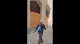 US: San Francisco Buildings Boarded Up Ahead of Anti-Trump Protest