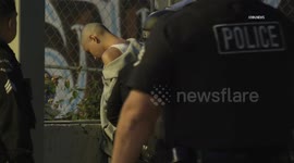US, Bakersfield: Los Angeles   Downtown No Kings Day Protest Curfew Arrests
