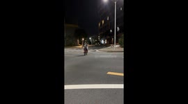 Boy loses control after running over dropped drink in Guangdong, China