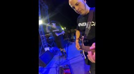 Drone Hits and Cuts Band Singer on the Hand