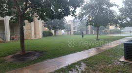 Heavy rains and thunderstorm South of San Antonio, Texas in the community of Floresville in June 15, 2025