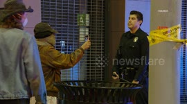 US, Los Angeles: Downtown Los Angeles LAPD Takes Curfew Violators Into Custody