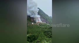 Terrifying moment firework factory warehouse erupts
