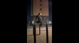 Unexpected calisthenics and flying slipper in Liaoning, China