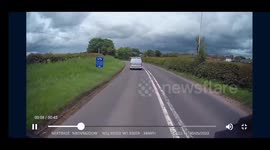 Truck Dashcam Captures Sudden Swerve