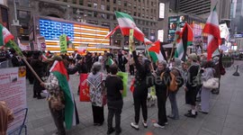 US: Iran supporters gather at Times Square, NYC
