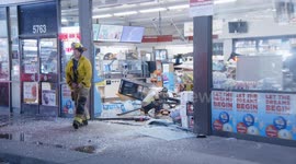 US, Los Angeles: Hollywood Vehicle Crashes Into 7-Eleven