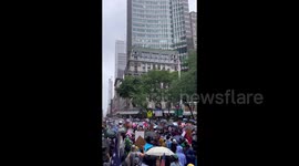 US: Over 100,000 people marching on Fifth Avenue in New York City as part of the