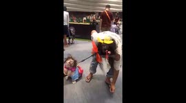 Pet dog wears colourful boho drifter outfit for fashion show