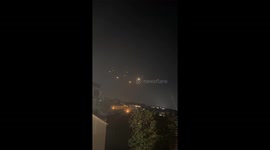 Lights in the sky amid escalating conflict in Fanar, Lebanon