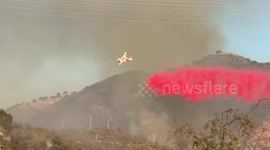 US: Vegetation Fire Rages South of Piru Threatening Power Lines