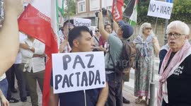 Spain: Pro-Iran rally held outside Iranian embassy in Madrid