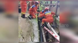 China: Students Cling to Life in Yongkang Flood Rescue