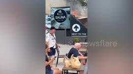 Tourists casually leave as fire breaks out in sauna near Pattaya beach