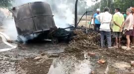India: The tank of peppermint burst while crushing menthol oil mother and son were severely burnt in Barabanki, Uttar Pradesh