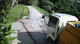 Hapless tanker driver tackles slope only to roll back into ditch