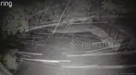 Overnight Thunderstorm Captured on Security Camera in Edmond, Oklahoma