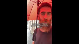 Dad gives up the umbrella so his little girl stays dry—He walks home soaked