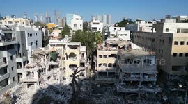 Israel: Drone footage shows damage to building in Tel Aviv after Iranian strike