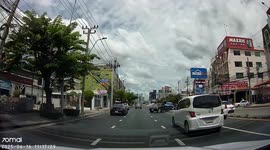 Bungling pickup truck driver making u-turn causes rear shunt crash